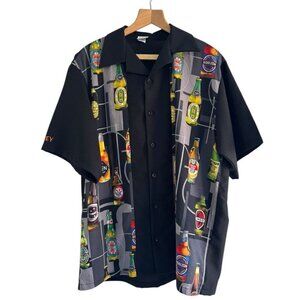 Vintage Tutti Men's Sz XL Black Panel Bowling Shirt Beer Bottle Advertising USA